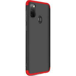 Samsung Galaxy M30s Kılıf Double Dip 360 Protective Siyah - Kırmızı