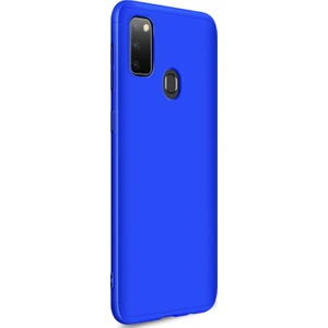 Samsung Galaxy M30s Kılıf Double Dip 360 Protective Mavi