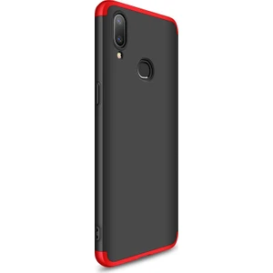Samsung Galaxy A10s Kılıf Double Dip 360 Protective Siyah - Kırmızı