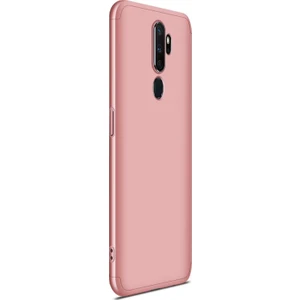Oppo A9 2020 Kılıf Double Dip 360 Protective Rose Gold