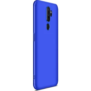 Oppo A9 2020 Kılıf Double Dip 360 Protective Mavi