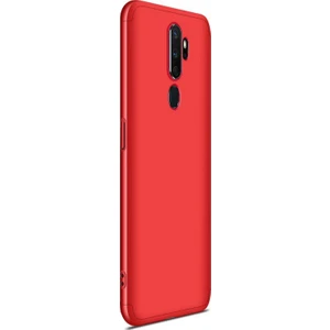 Oppo A9 2020 Kılıf Double Dip 360 Protective Kırmızı