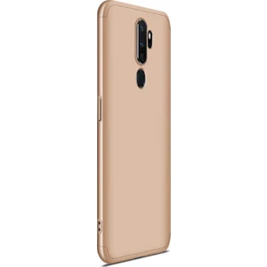 Oppo A9 2020 Kılıf Double Dip 360 Protective Gold