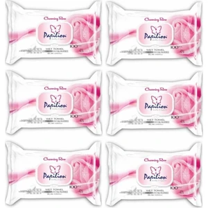 Papılıon Islak Havlu 100'lü Gül 6 Paket