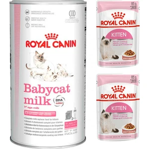 Royal Canin Babycat Milk Yavru Kedi Süt Tozu 300 gr + Royal Canin Kitten Yavru Yaş Kedi Maması 2 Adet