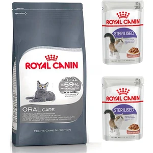Royal Canin Oral Care Yetişkin Kedi Maması 1,5 kg + Royal Canin Sterilised Yaş Kedi Maması 2 Adet