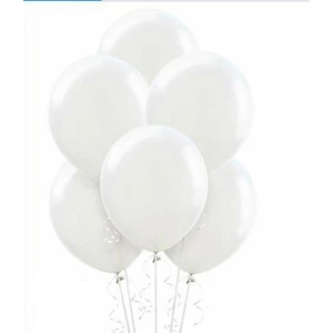 Metalik Beyaz Balon 20 Adet