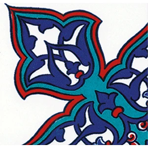 Armada Çini 10x10 cm KSK 13 Osmanlı Taç Desenli Çini Bordür Köşesi