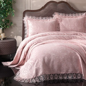 Bir Home Violet Dantel Yatak Örtüsü