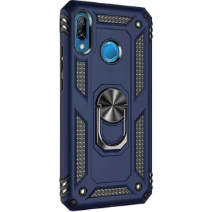 Case Street Huawei P20 Lite Kılıf Vega Standlı Yüzüklü Mıknatıslı Lacivert