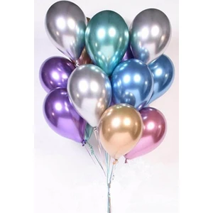 Latex Krom Balon 10'lu Karışık