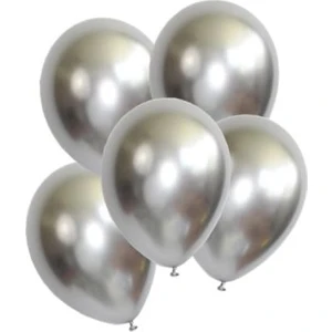 Latex Krom Balon 10'lu Gümüş