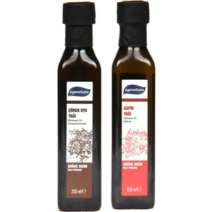 Çörek Otu Yağı 250 ml + Aspir Yağı 250 ml - Soğuk Sıkım & Cam Şişe