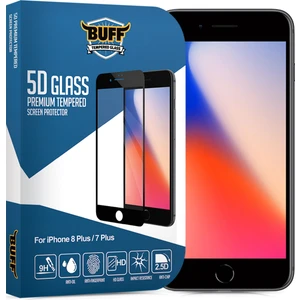 Buff iPhone 8 Plus / 7 Plus 5D Glass Ekran Koruyucu Black