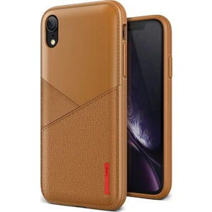 VRS iPhone XR Leather Fit Label Kılıf Brown