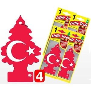 Little Trees Oto Kağıt Koku Türk Bayrağı Ay Yıldız 4 Adet Asma Araba Kokusu