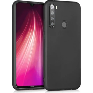 Case 4U Xiaomi Redmi Note 8T Kılıf Klasik Mat Renkli Yumuşak Premier Silikon + Cam Ekran Koruyucu Siyah