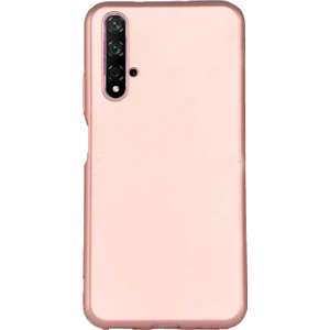 Case 4U Huawei Nova 5T - Honor 20 Kılıf Klasik Mat Renkli Yumuşak Premier Silikon + Cam Ekran Koruyucu Rose Gold