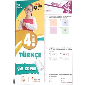 Eğitim Dünyası & Benim Hocam Yayınları - 4. Sınıf Türkçe Çek Kopar Yaprak Test