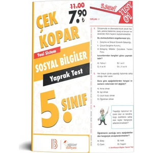 Eğitim Dünyası & Benim Hocam Yayınları - 5. Sınıf Sosyal Bilgiler Çek Kopar Yaprak Test