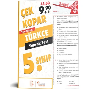 Eğitim Dünyası & Benim Hocam Yayınları - 5. Sınıf Türkçe Çek Kopar Yaprak Test