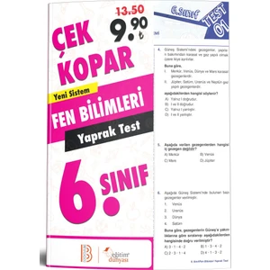 Eğitim Dünyası & Benim Hocam Yayınları - 6. Sınıf Fen Bilimleri Çek Kopar Yaprak Test