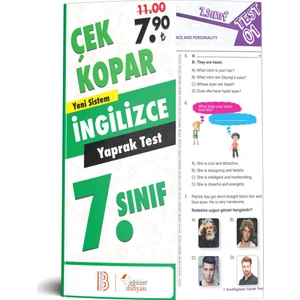 Eğitim Dünyası & Benim Hocam Yayınları - 7. Sınıf Ingilizce Çek Kopar Yaprak Test
