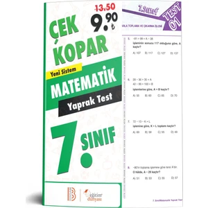 Eğitim Dünyası & Benim Hocam Yayınları - 7. Sınıf Matematik Çek Kopar Yaprak Test