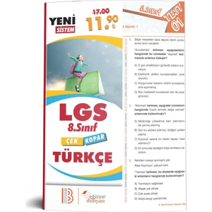 Eğitim Dünyası & Benim Hocam Yayınları - 8. Sınıf Türkçe Çek Kopar Yaprak Test