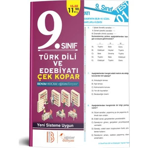 Eğitim Dünyası & Benim Hocam Yayınları - 9. Sınıf Türk Dili ve Edebiyatı Çek Kopar Yaprak Test