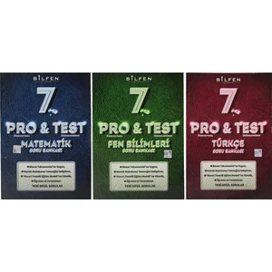 Bilfen Yayınları 7. Sınıf Pro & Test Matematik Türkçe Fen Soru Bankası Seti