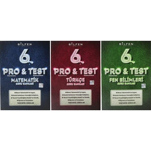 Bilfen Yayınları 6. Sınıf Pro & Test Matematik Türkçe Fen Soru Bankası Seti