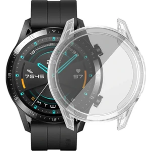 Huawei Watch GT2 46 mm Önü Kapalı Tasarım Silikon Kılıf - Şeffaf