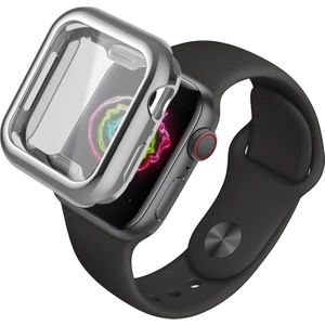 Apple Watch Uyumlu Serie 4/5 40 mm Shine Serisi Önü Kapalı Silikon Kılıf - Gümüş MC1404