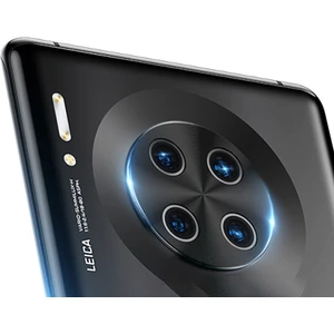Huawei Mate 30 Pro Kamera Lens Koruma Halkası - Kapalı Tasarım - Siyah