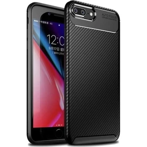 Tekno Grup Apple iPhone 7 Plus Kılıf Karbon Desenli Lux Negro Silikon + Tam Kaplayan Cam Ekran Koruyucu Siyah