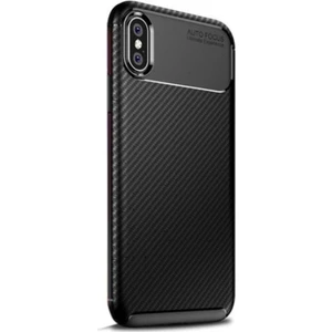 Tekno Grup Apple iPhone X - XS Kılıf Karbon Desenli Lux Negro Silikon + Tam Kaplayan 6D Nano Ekran Koruyucu Siyah