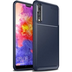 Tekno Grup Huawei P20 Pro Kılıf Karbon Desenli Lux Negro Silikon + Cam Ekran Koruyucu Lacivert