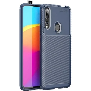 Tekno Grup Huawei Y9 Prime 2019 Kılıf Karbon Desenli Lux Negro Silikon Lacivert