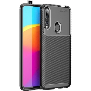 Tekno Grup Huawei Y9 Prime 2019 Kılıf Karbon Desenli Lux Negro Silikon Siyah