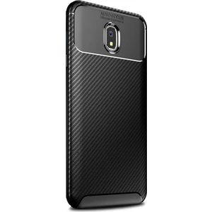 Tekno Grup Xiaomi Redmi 8A Kılıf Karbon Desenli Lux Negro Silikon + Tam Kaplayan Cam Ekran Koruyucu Siyah