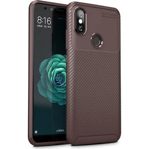 Tekno Grup Xiaomi Redmi Note 5 Pro Kılıf Karbon Desenli Lux Negro Silikon Kahverengi