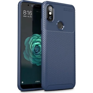 Tekno Grup Xiaomi Redmi Note 5 Pro Kılıf Karbon Desenli Lux Negro Silikon Lacivert