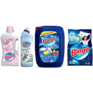 Çamaşır Deterjanı 4 kg + Bulaşık Deterjanı 4 kg + Çamaşır Suyu + Yüzey Temizleyici 2.5 l