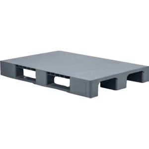 Plastik Palet Düz Desen Gri Plastik Taşıma Paleti 80X120X15 Cm