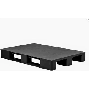 Plastik Palet Düz Desen Siyah Plastik Taşıma Paleti 80X120X15 Cm