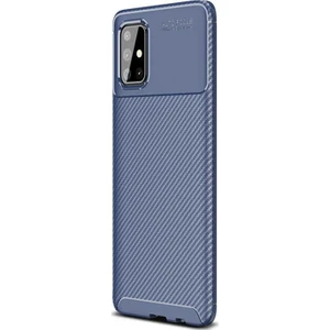 Samsung Galaxy A71 Kılıf Negro Karbon Dizayn Silikon Lacivert