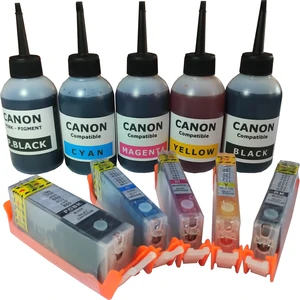 Canon PGI 550 - CLI 551 Kolay Dolan Kartuş Seti + 5 x 100 ml