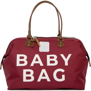 Bordo Baby Bag Baskılı Bebek Bakım Çantası