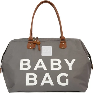 Gri Baby Bag Baskılı Bebek Bakım Çantası